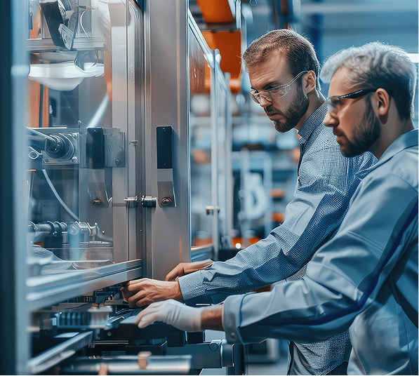 workers viewing machine